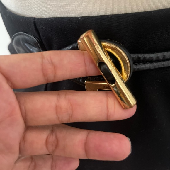 Calvin Klein Black Buckle Front Knee Length Pencil Skirt - Picture 4 of 7